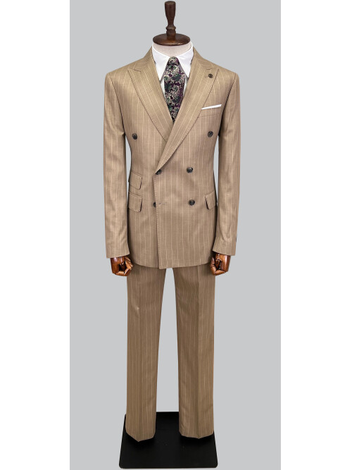 SUIT SARTORIA ÇİZGİLİ KAHVERENGİ KRUVAZE TAKIM ELBİSE 2894