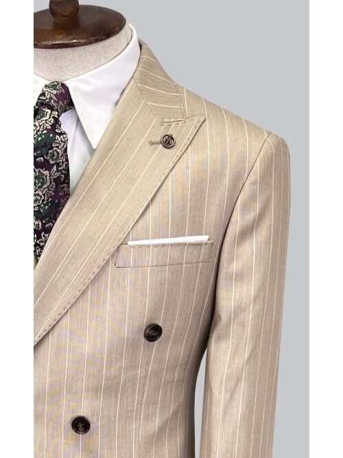 SUIT SARTORIA BEIGE DOUBLE BREASTED SUIT 2894