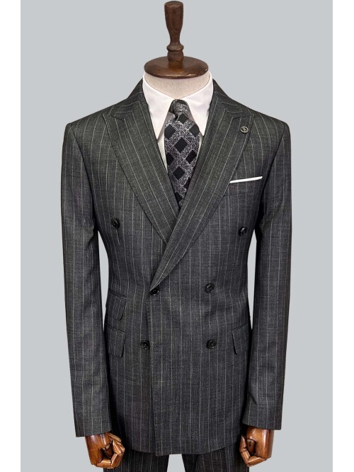 SUIT SARTORIA DARK GREY DOUBLE BREASTED SUIT 2894