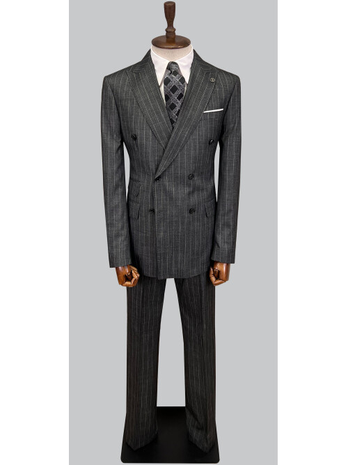 SUIT SARTORIA DARK GREY DOUBLE BREASTED SUIT 2894