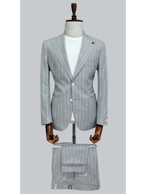 SUIT SARTORIA ÇİZGİLİ GRİ KETEN TAKIM 2000/72