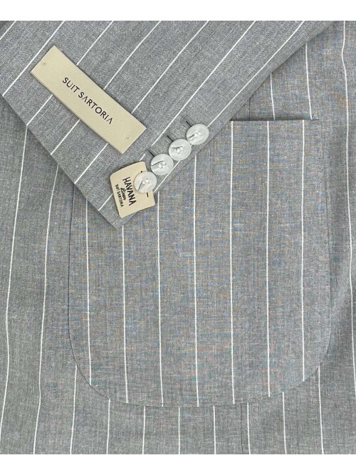 SUIT SARTORIA ÇİZGİLİ GRİ KETEN TAKIM 2000/72