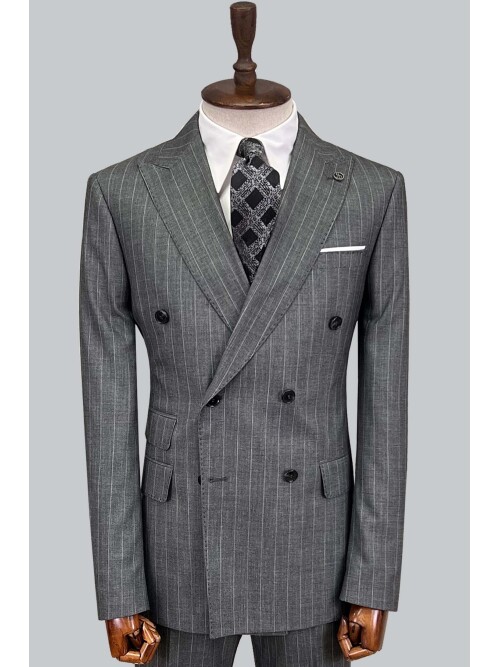 SUIT SARTORIA ÇİZGİLİ GRİ KRUVAZE TAKIM ELBİSE 2894