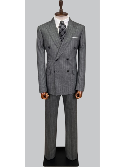 SUIT SARTORIA ÇİZGİLİ GRİ KRUVAZE TAKIM ELBİSE 2894