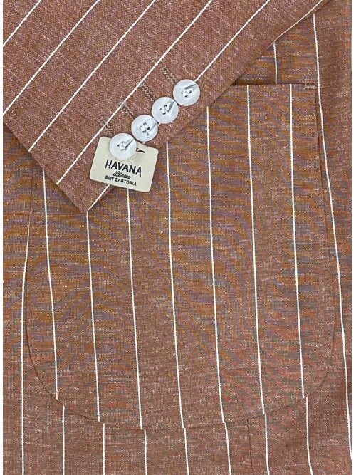 SUIT SARTORIA ÇİZGİLİ KİREMİT KETEN TAKIM 2001/24