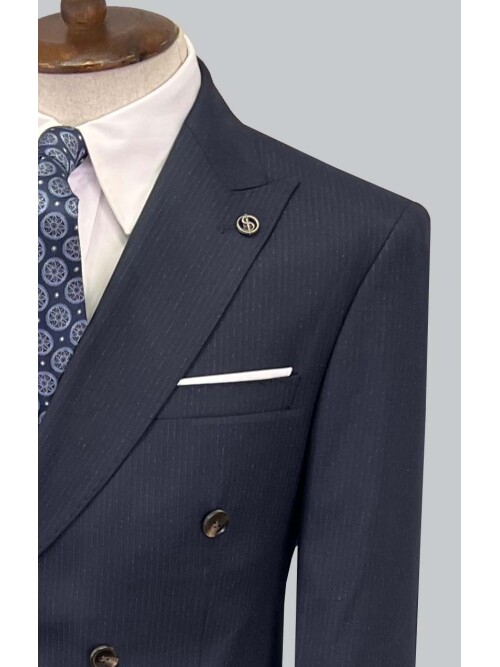 SUIT SARTORIA NAVY BLUE DOUBLE BREASTED SUIT 2894