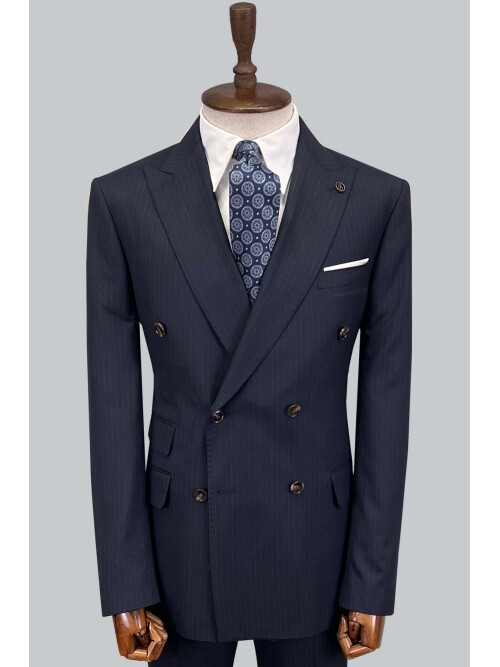 SUIT SARTORIA ÇİZGİLİ LACİVERT KRUVAZE TAKIM ELBİSE 2894