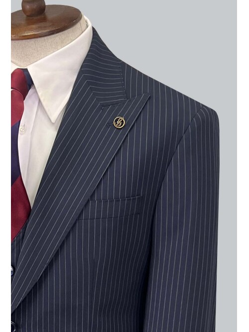 SUIT SARTORIA ÇİZGİLİ LACİVERT TAKIM ELBİSE 2909