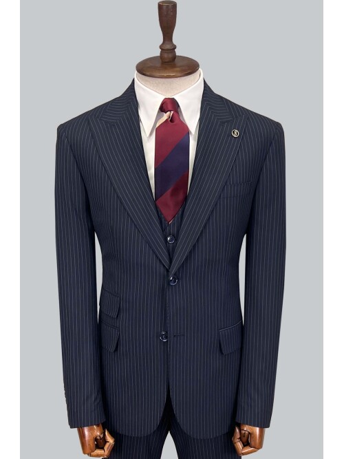 SUIT SARTORIA ÇİZGİLİ LACİVERT TAKIM ELBİSE 2909