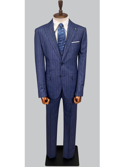 SUIT SARTORIA ÇİZGİLİ MAVİ YELEKLİ TAKIM ELBİSE 2895