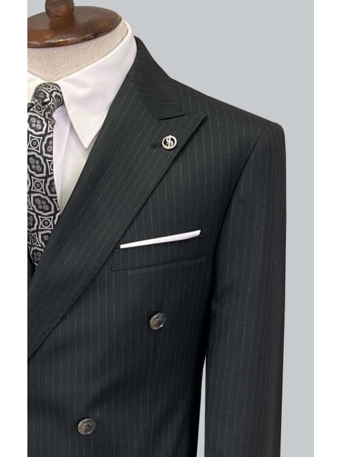 SUIT SARTORIA ÇİZGİLİ SİYAH KRUVAZE TAKIM ELBİSE 2894