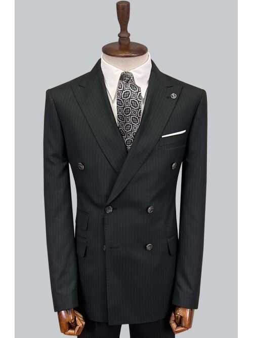 SUIT SARTORIA ÇİZGİLİ SİYAH KRUVAZE TAKIM ELBİSE 2894