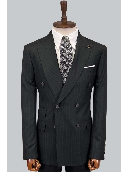 SUIT SARTORIA ÇİZGİLİ SİYAH KRUVAZE TAKIM ELBİSE 2894