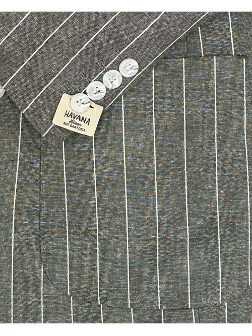 SUIT SARTORIA ÇİZGİLİ YEŞİL KETEN TAKIM 2001/24