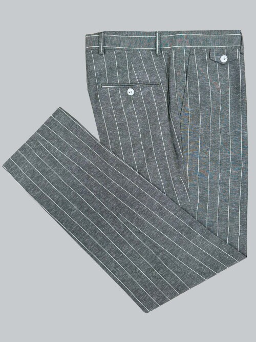 SUIT SARTORIA ÇİZGİLİ YEŞİL KETEN TAKIM 2001/24