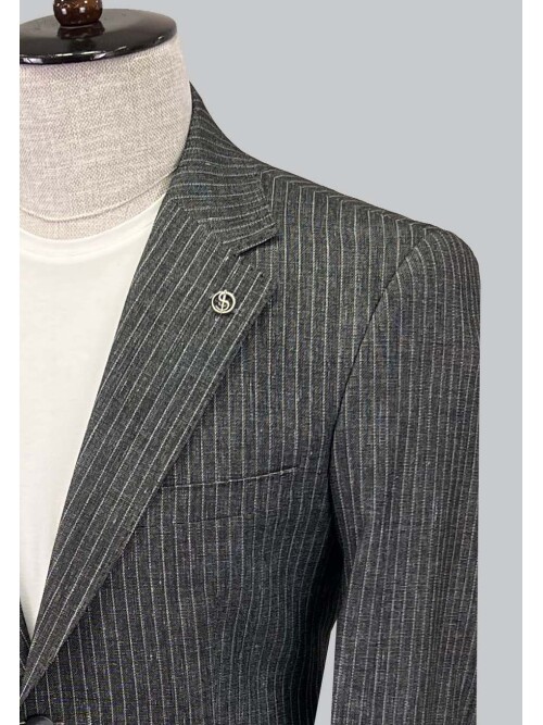 SUIT SARTORIA LINEN DARK GREY JACKET 4372