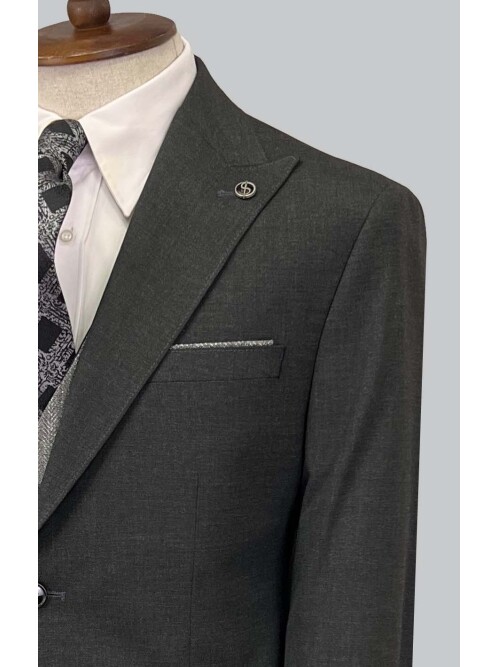 SUIT SARTORIA DARK GREY SUIT WITH DOUBLE FACED VEST 2917