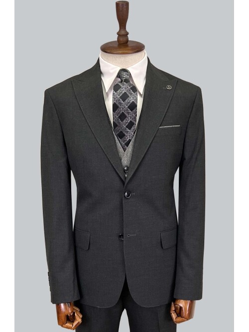 SUIT SARTORIA KOYU GRİ ÇİFT YÖNLÜ YELEKLİ TAKIM ELBİSE 2917