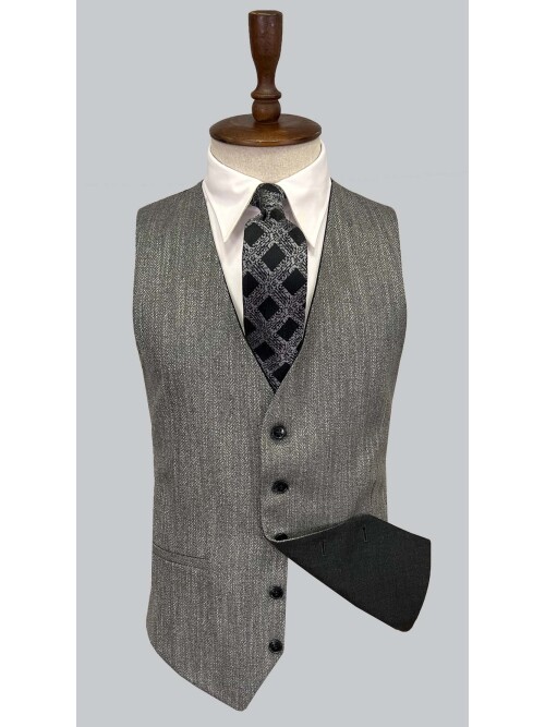 SUIT SARTORIA DARK GREY SUIT WITH DOUBLE FACED VEST 2917