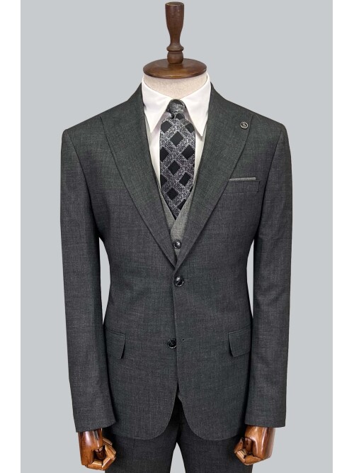 SUIT SARTORIA KOYU GRİ ÇİFT YÖNLÜ YELEKLİ TAKIM ELBİSE 2917