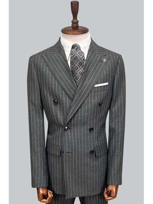 SUIT SARTORIA DARK GREY DOUBLE BREASTED SUIT 2958