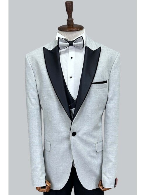 SUIT SARTORIA GRİ BÜYÜK BEDEN ÇIKMA YAKA DAMATLIK 5539