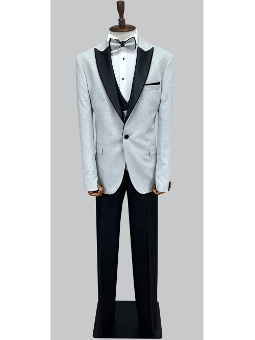 SUIT SARTORIA GRİ BÜYÜK BEDEN ÇIKMA YAKA DAMATLIK 5539