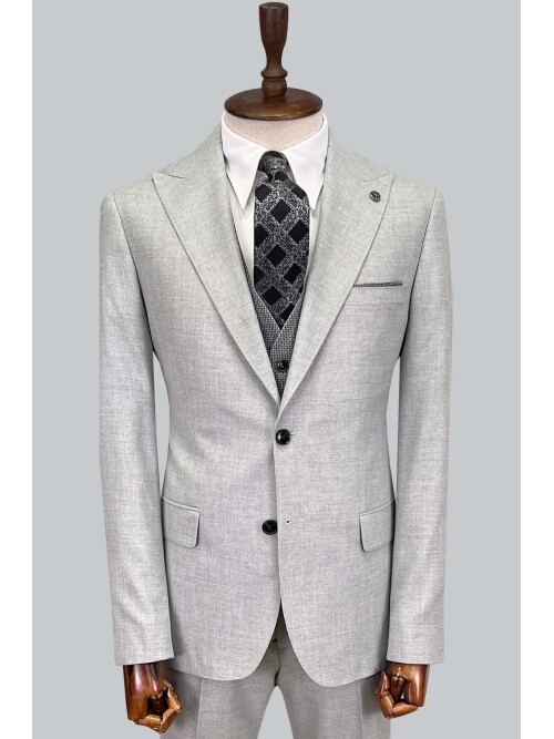 SUIT SARTORIA GREY SUIT WITH DOUBLE FACED VEST 2917