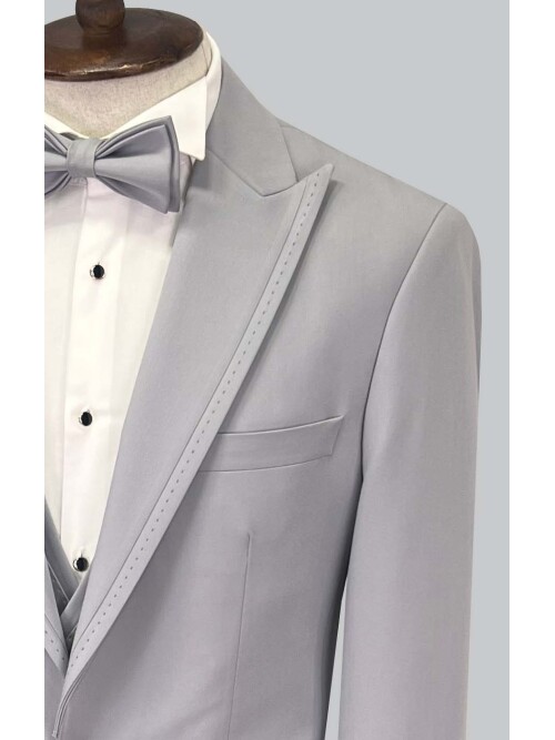 SUIT SARTORIA GRİ ÇIKMA SİVRİ YAKA DAMATLIK 5641