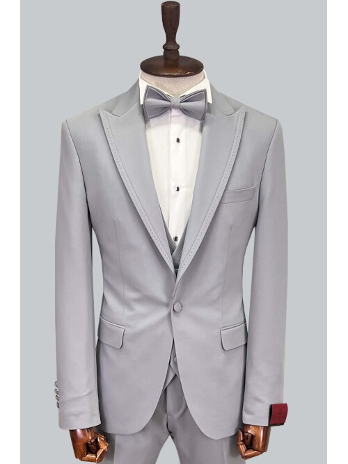 SUIT SARTORIA GREY REMOVABLE LAPEL TUXEDO 5641