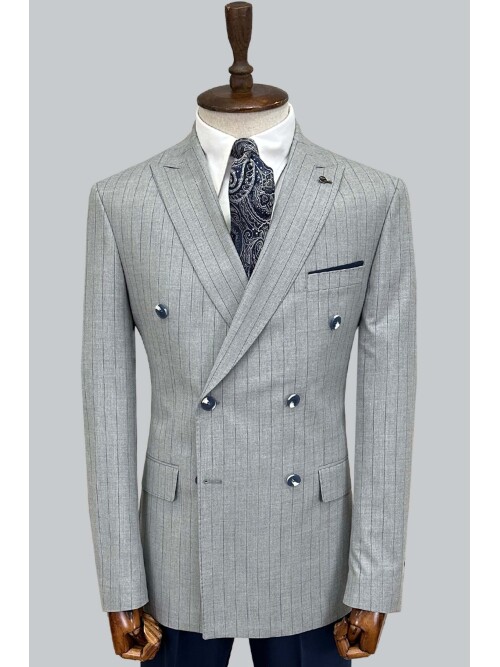 SUIT SARTORIA GRİ ÇİZGİLİ KRUVAZE TAKIM 2000/25