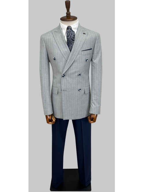 SUIT SARTORIA GRİ ÇİZGİLİ KRUVAZE TAKIM 2000/25