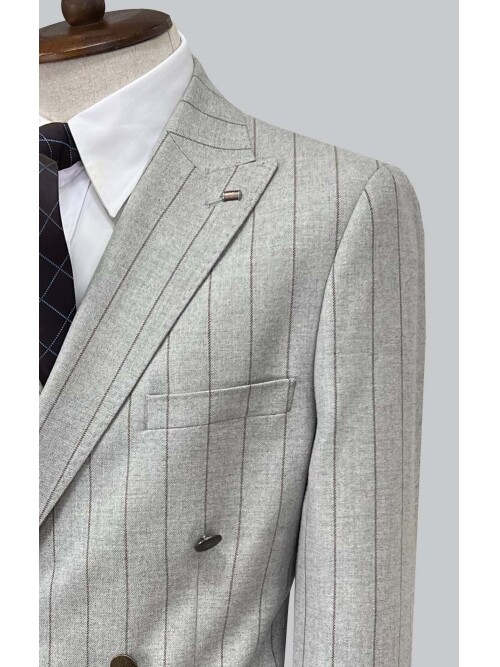 SUIT SARTORIA GRİ ÇİZGİLİ KRUVAZE TAKIM ELBİSE 2928