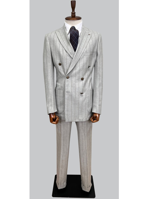 SUIT SARTORIA GRİ ÇİZGİLİ KRUVAZE TAKIM ELBİSE 2928