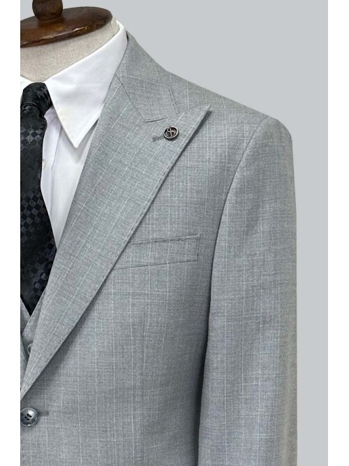 SUIT SARTORIA AÇIK GRİ ÇİZGİLİ YELEKLİ TAKIM 2000/69