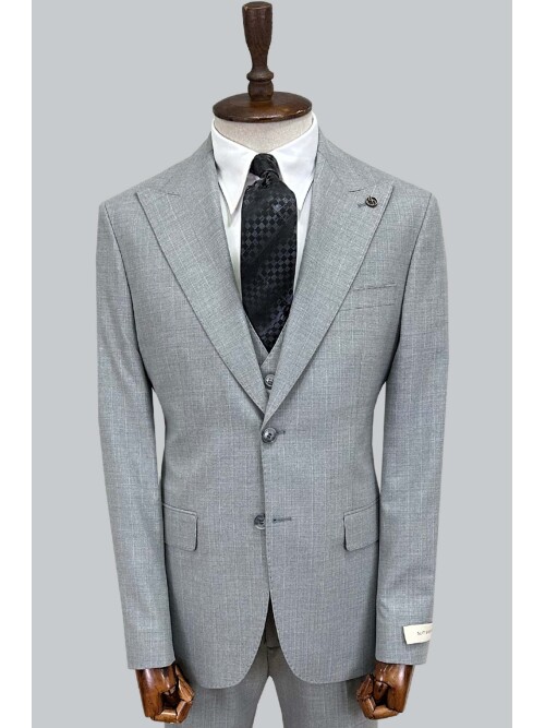 SUIT SARTORIA AÇIK GRİ ÇİZGİLİ YELEKLİ TAKIM 2000/69