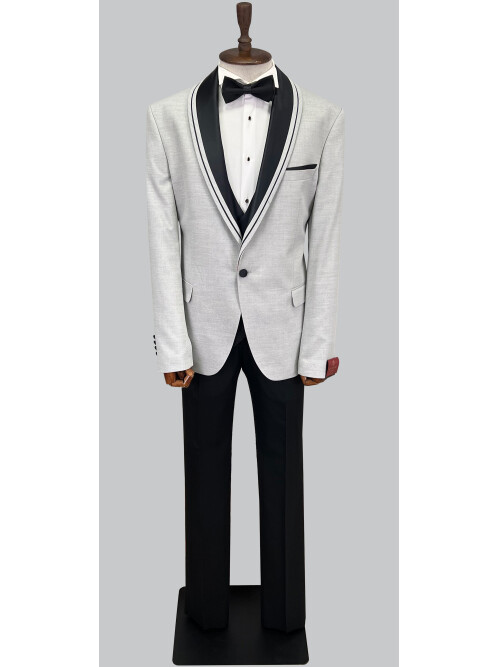 SUIT SARTORIA GRİ ÇIKMA YAKA BÜYÜK BEDEN DAMATLIK 5539