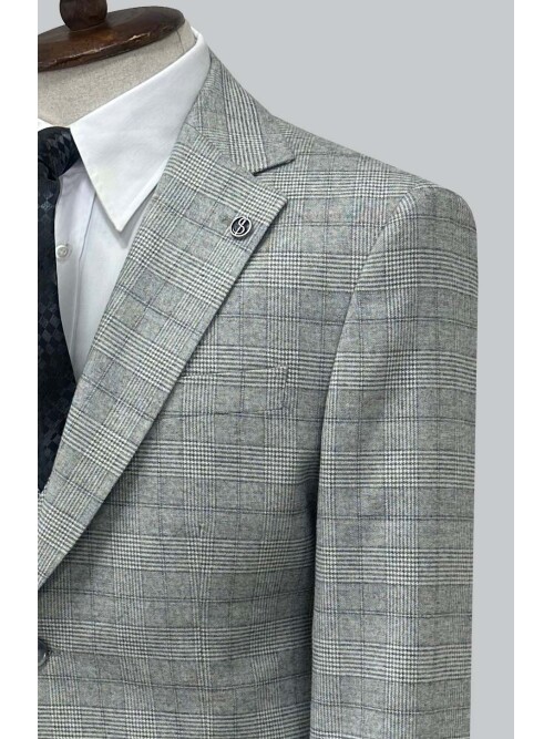 SUIT SARTORIA GRİ EKOSELİ YELEKLİ TAKIM 2985