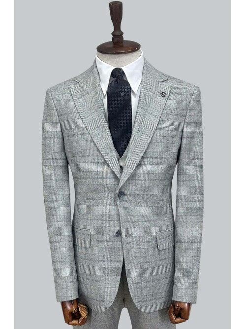 SUIT SARTORIA GRİ EKOSELİ YELEKLİ TAKIM 2985