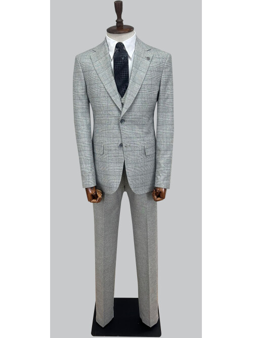 SUIT SARTORIA GRİ EKOSELİ YELEKLİ TAKIM 2985