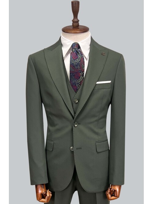 SUIT SARTORIA HAKİ YELEKLİ TAKIM ELBİSE 2956