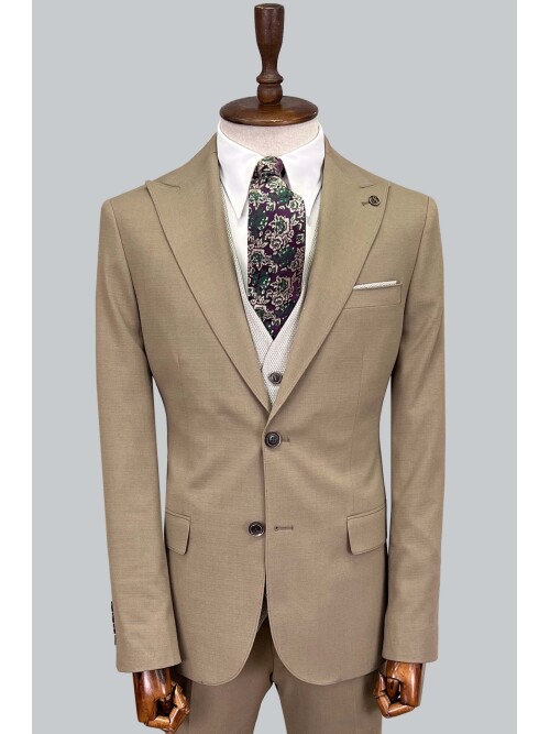 SUIT SARTORIA BROWN SUIT WITH DOUBLE FACED VEST 2917