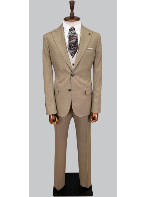 SUIT SARTORIA BROWN SUIT WITH DOUBLE FACED VEST 2917