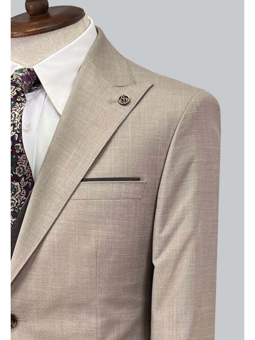 SUIT SARTORIA BEIGE SUIT WITH DOUBLE FACED VEST 2917