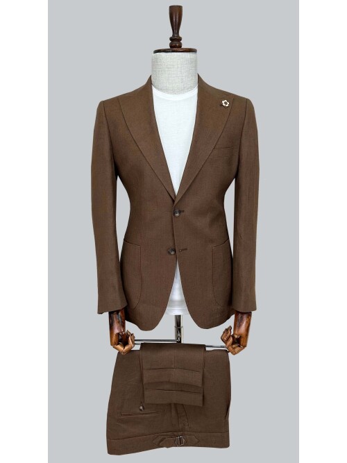 SUIT SARTORIA KAHVERENGİ KETEN TAKIM 2584