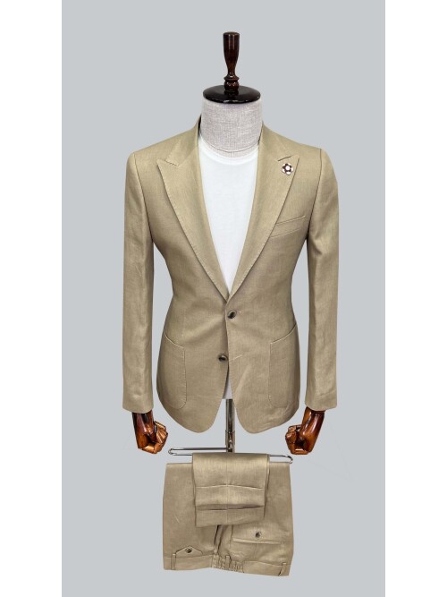 SUIT SARTORIA KAHVERENGİ KETEN TAKIM ELBİSE 2584