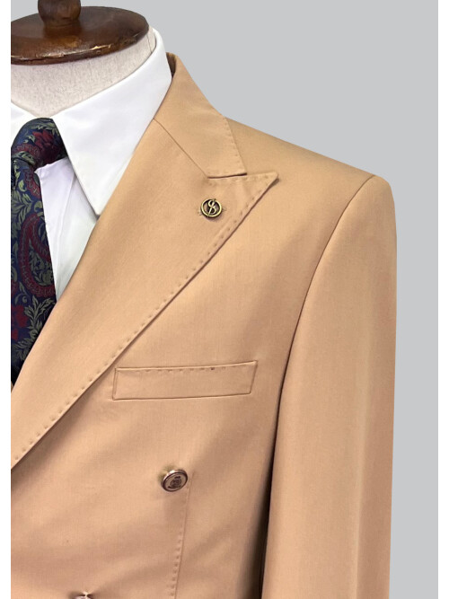 SUIT SARTORIA LIGHT BROWN DOUBLE BREASTED SUIT 2826