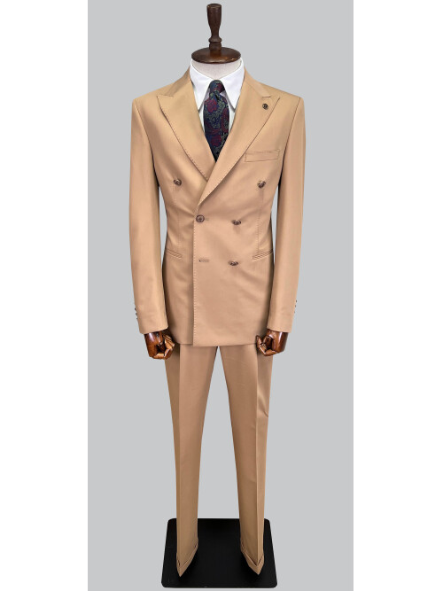 SUIT SARTORIA LIGHT BROWN DOUBLE BREASTED SUIT 2826