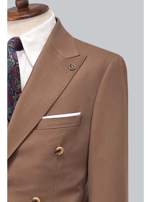 SUIT SARTORIA DOUBLE BREASTED BROWN SUIT 2957