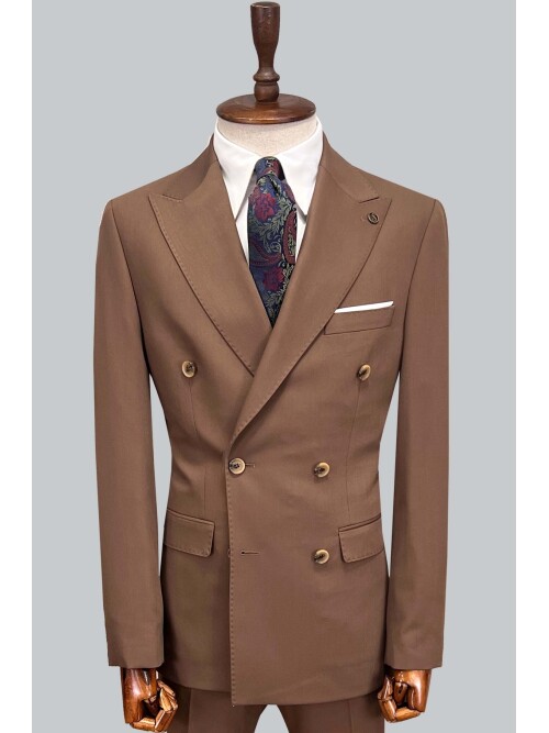 SUIT SARTORIA DOUBLE BREASTED BROWN SUIT 2957